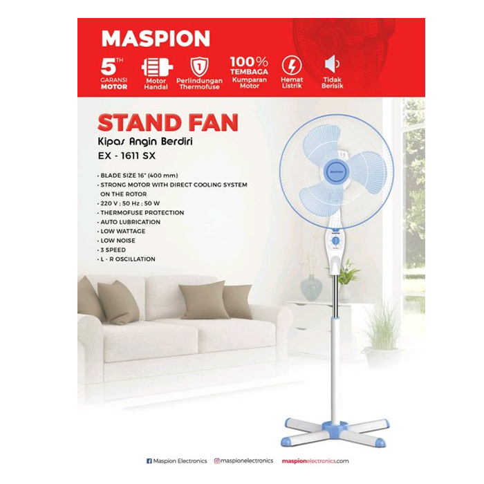 Maspion Stand Fan 16 inch - EX1611SX